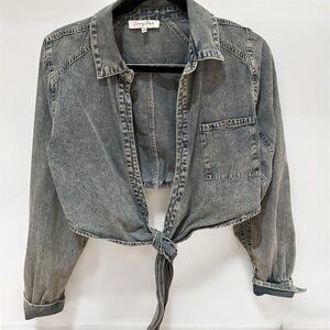 Emory Park Denim Tie-Front Jacket